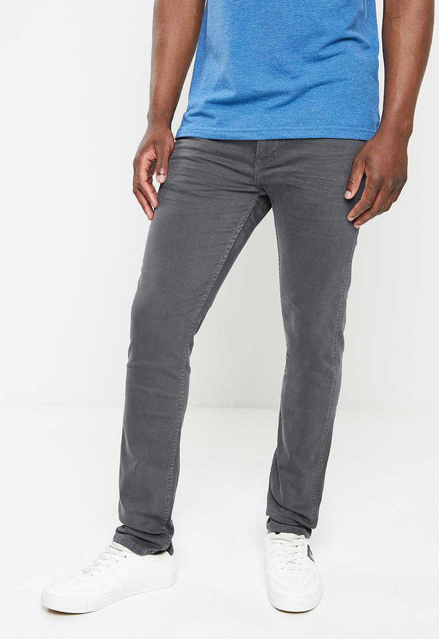 POLO - Men slim leg denim - grey