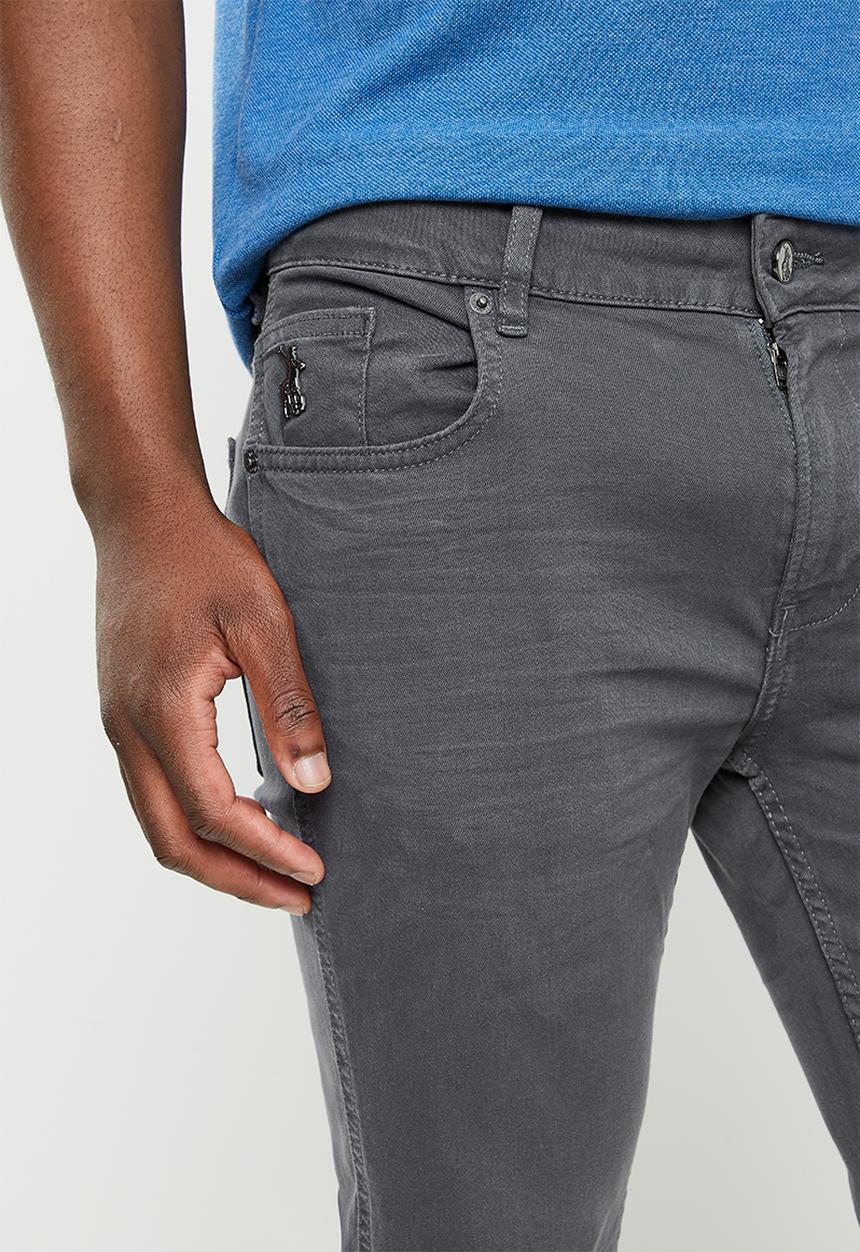 POLO - Men slim leg denim - grey