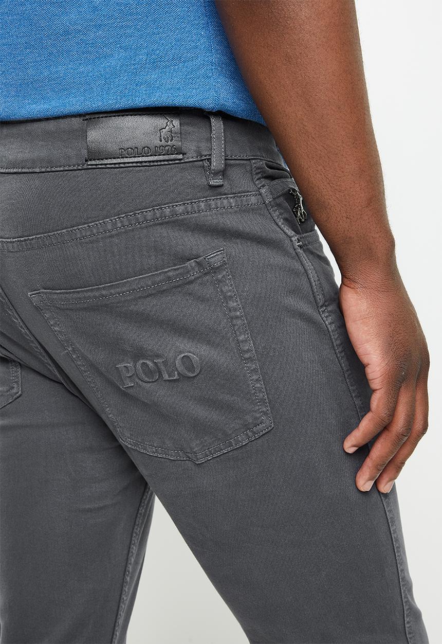 POLO - Men slim leg denim - grey