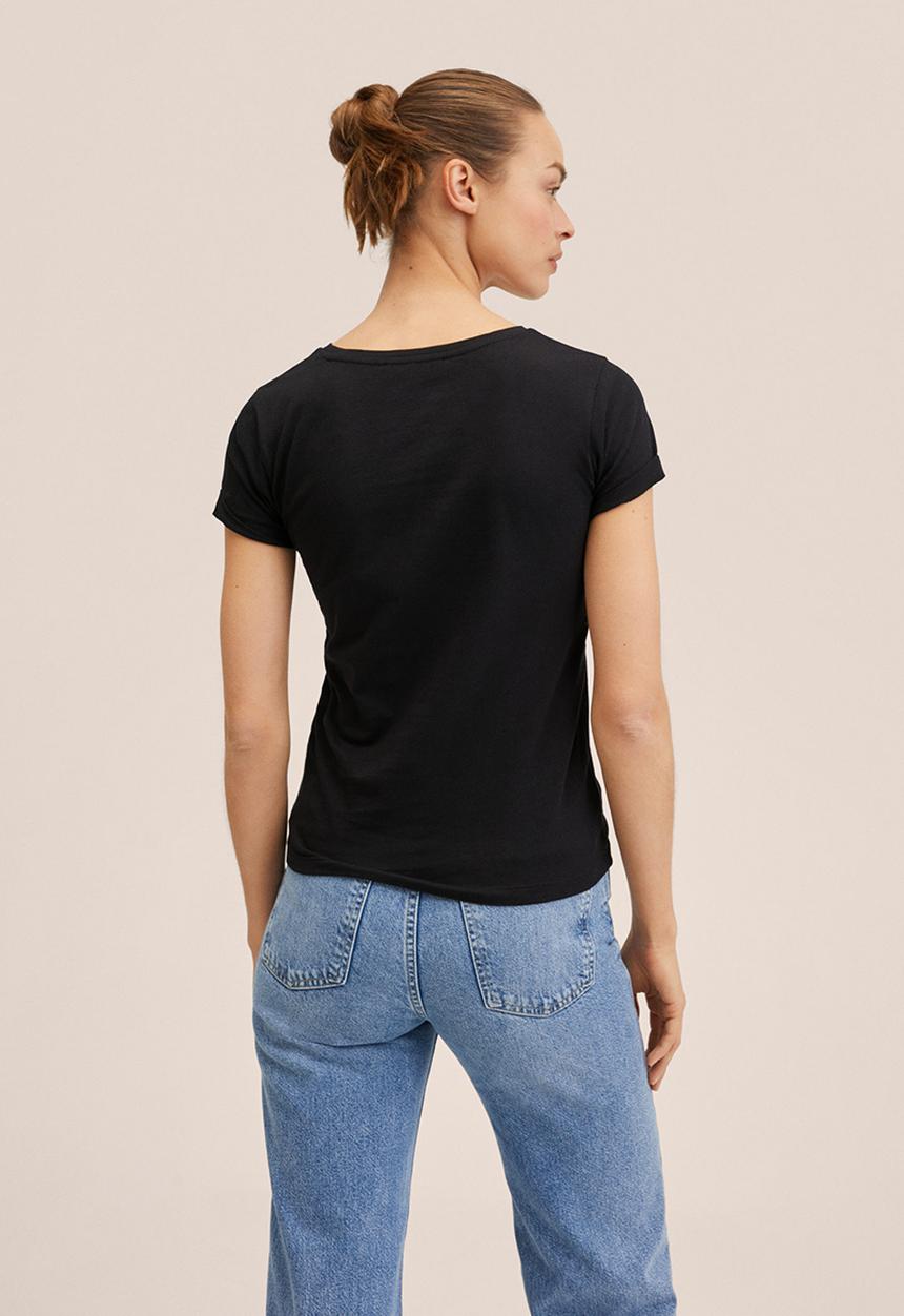 MANGO - T-shirt mango - black