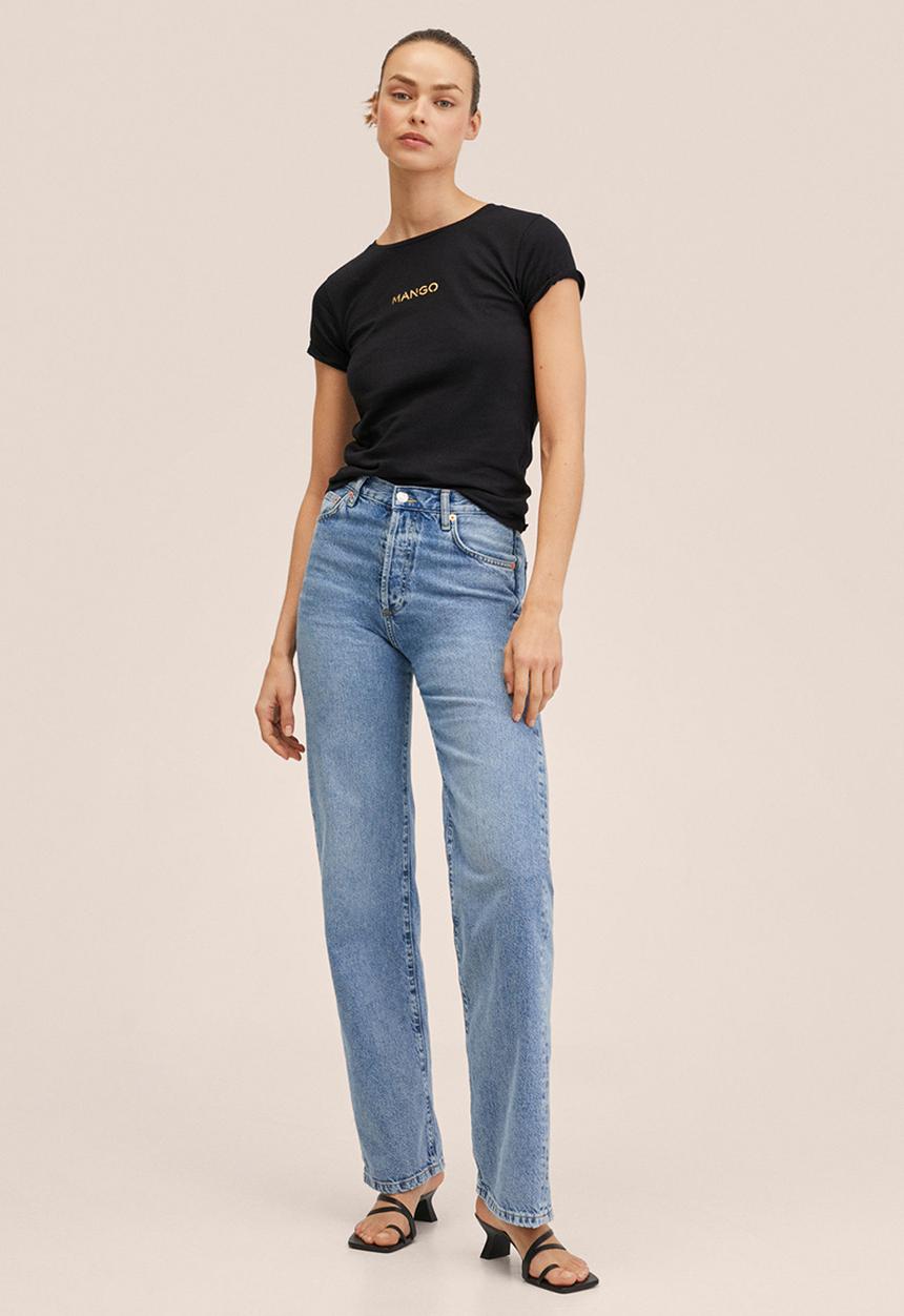 MANGO - T-shirt mango - black