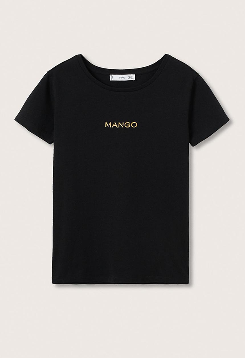 MANGO - T-shirt mango - black