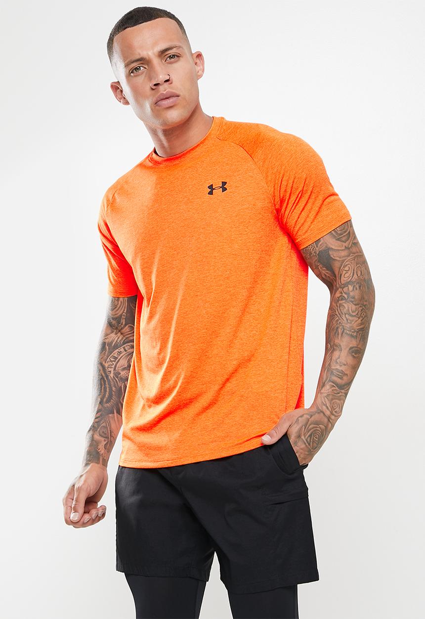 Under Armour - Ua tech 2.0 short sleeve tee novelty - blaze orange & black