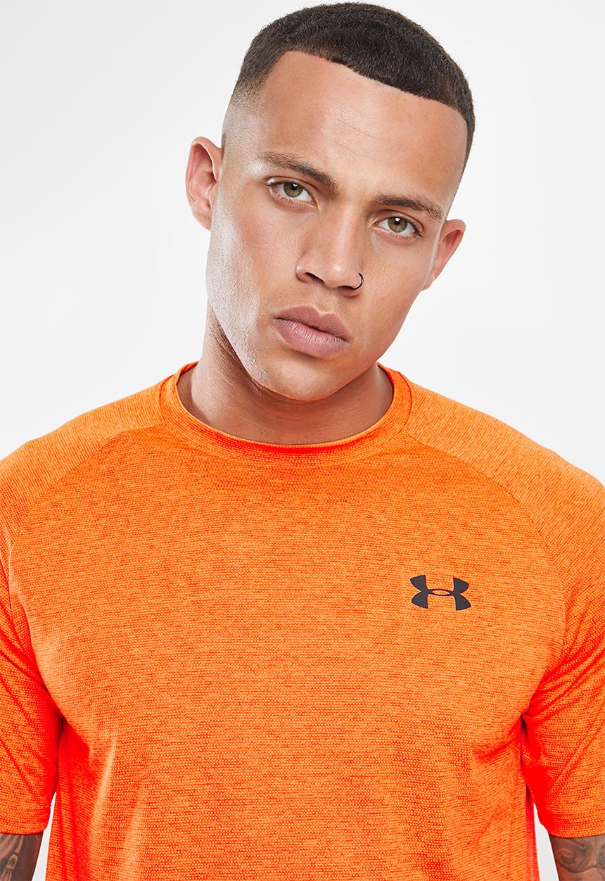 Under Armour - Ua tech 2.0 short sleeve tee novelty - blaze orange & black
