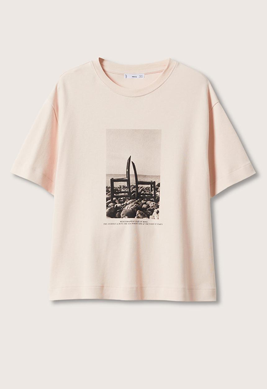 MANGO - T-shirt - light pastel pink