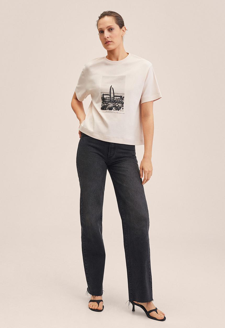 MANGO - T-shirt - light pastel pink