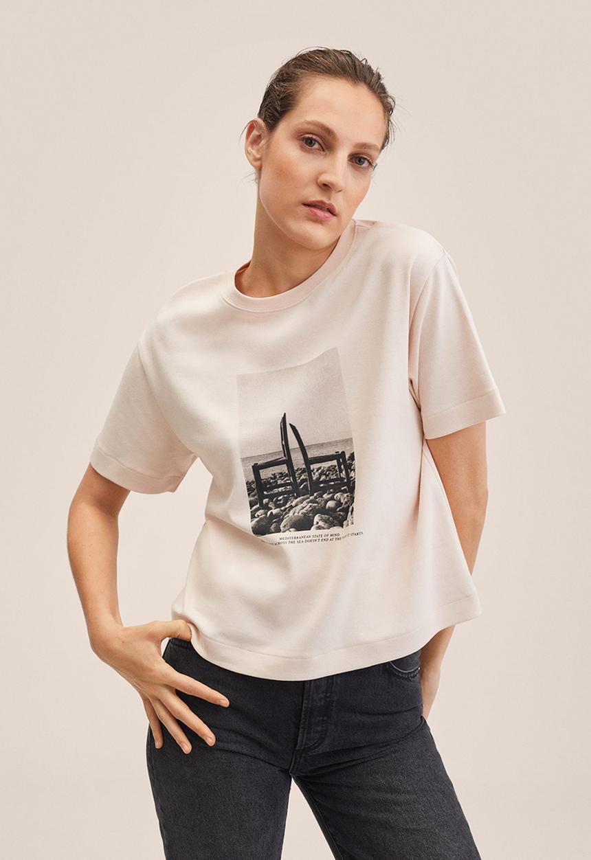 MANGO - T-shirt - light pastel pink