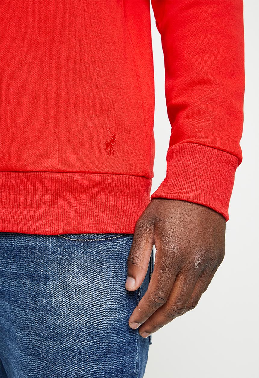POLO - Crew Sweatshirt  Flocked Logo - Red