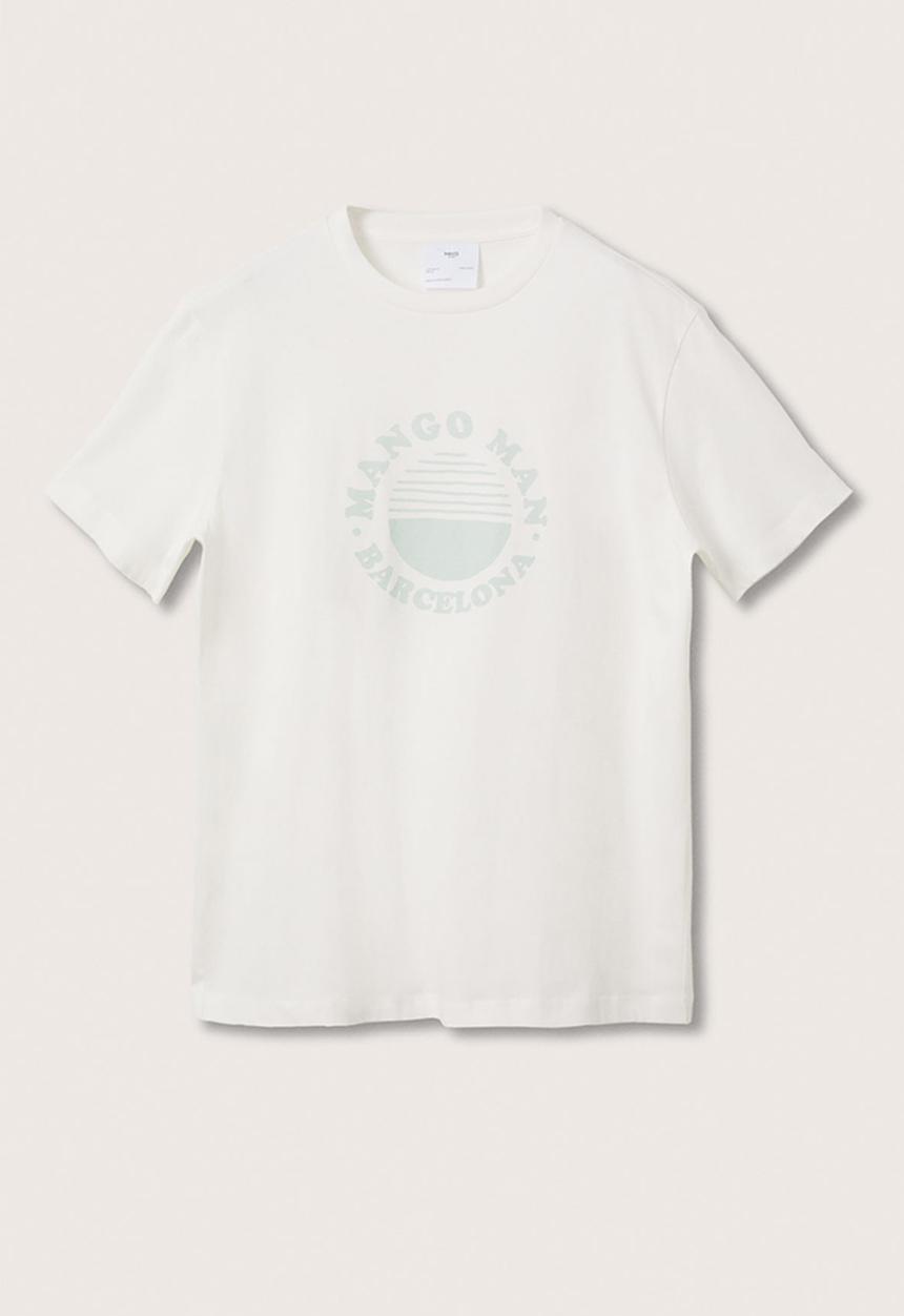 MANGO - Logo cotton tee - neutral