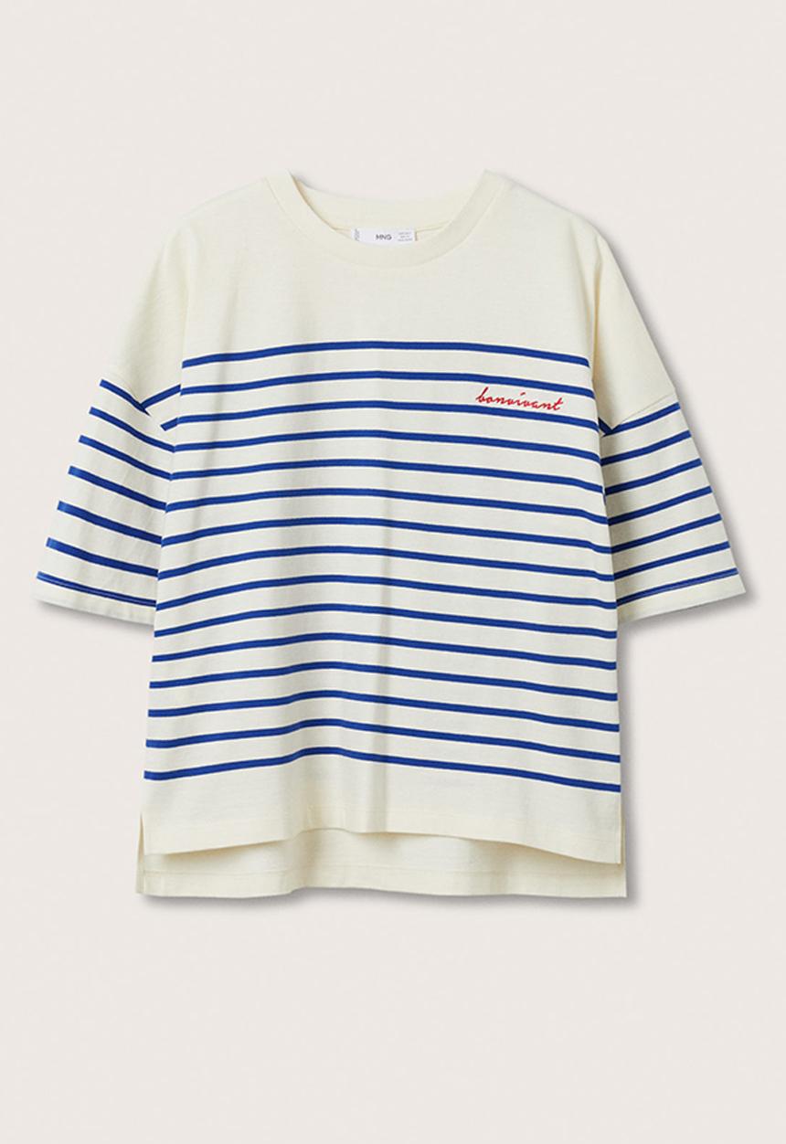 MANGO - T-shirt - mid blue