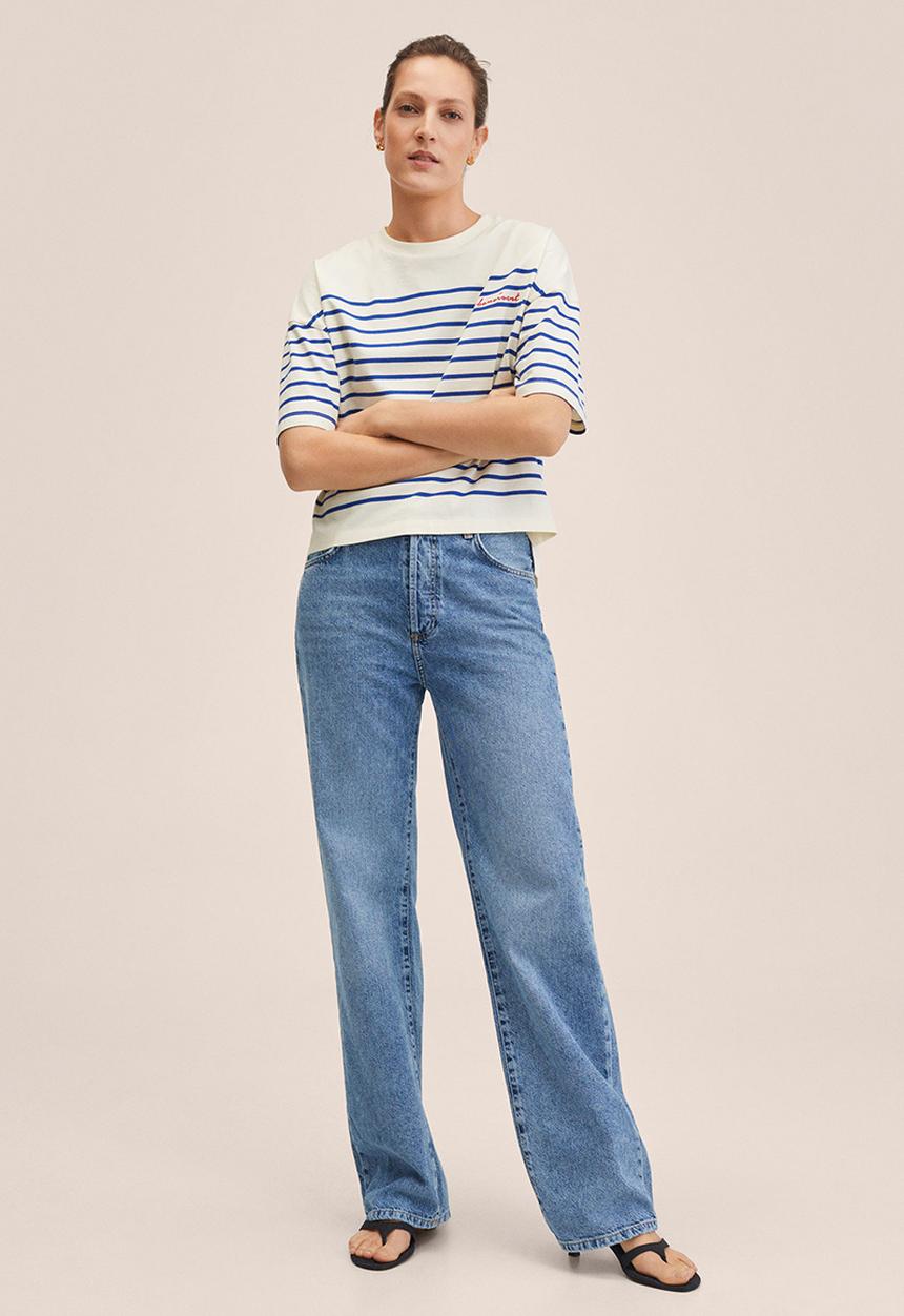MANGO - T-shirt - mid blue