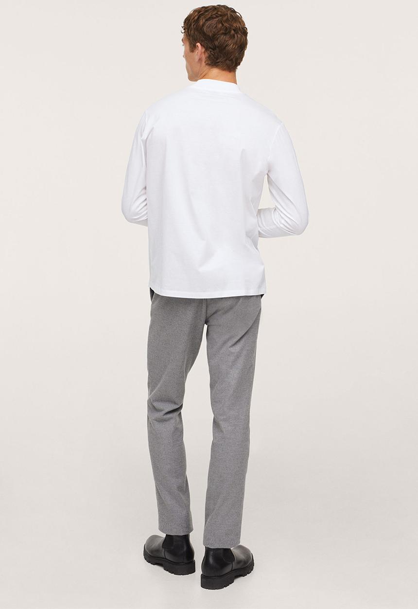 MANGO - Javi LS Smart Cotton Tee- neutral
