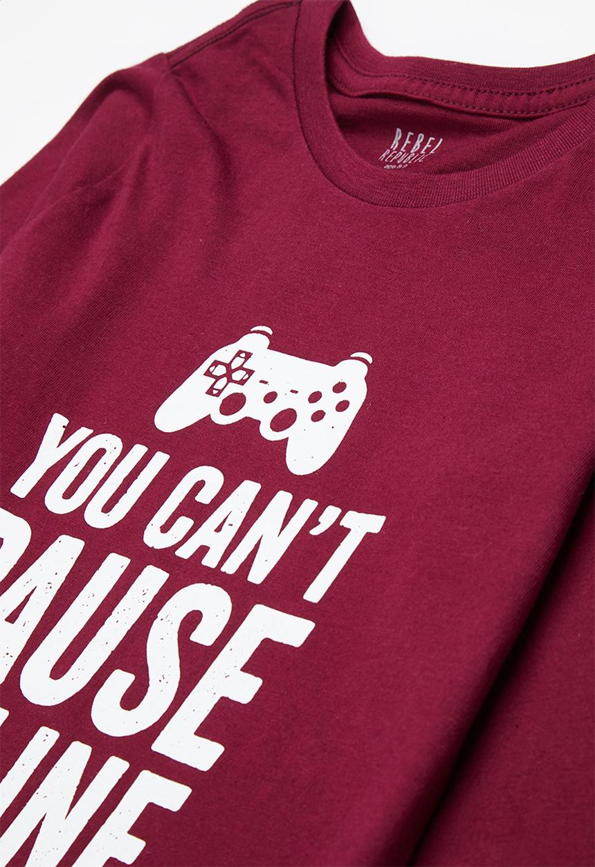Rebel Republic - Boys long sleeve top & pants pj set - maroon