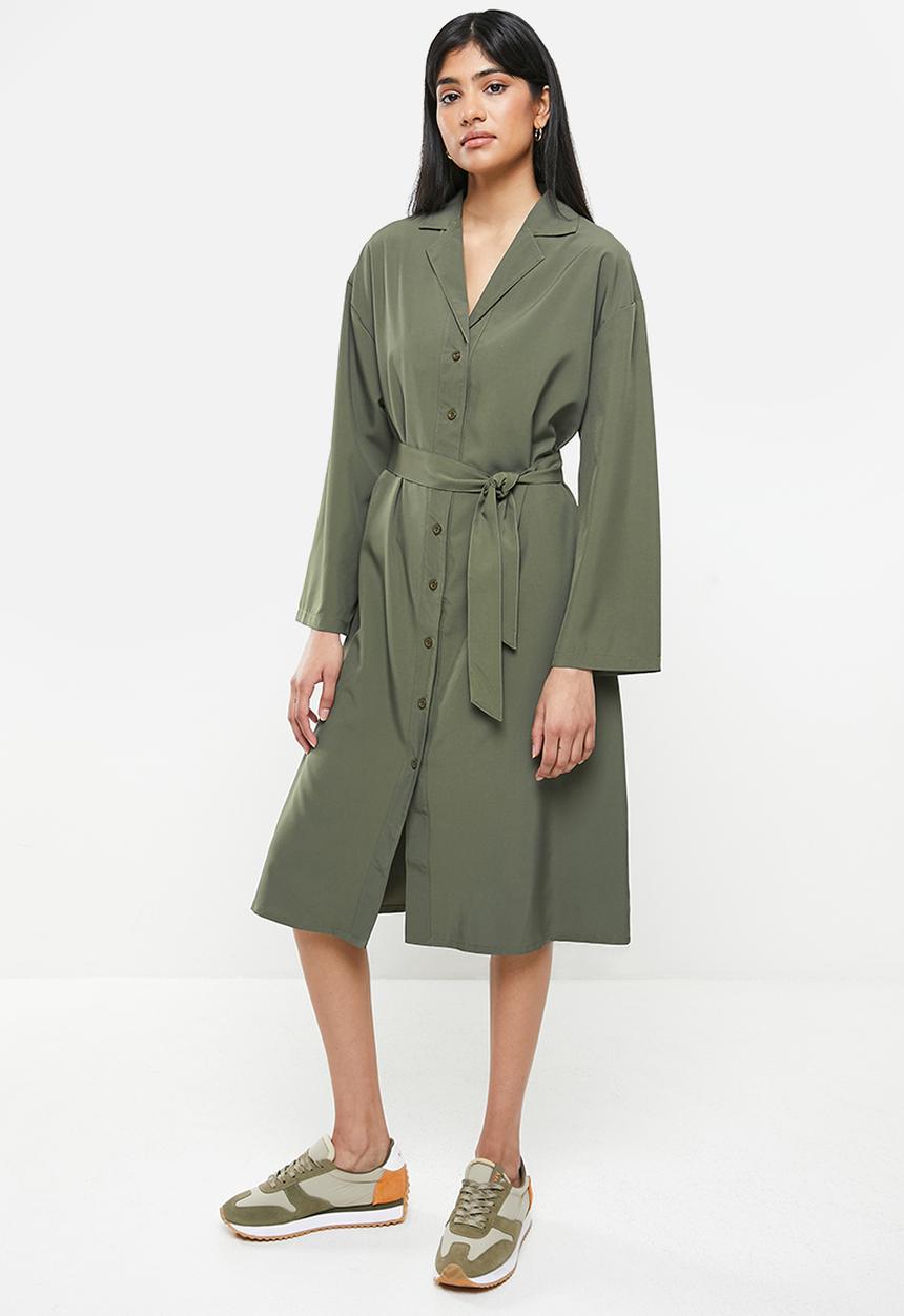 dailyfriday - Belted shirt dress - khaki