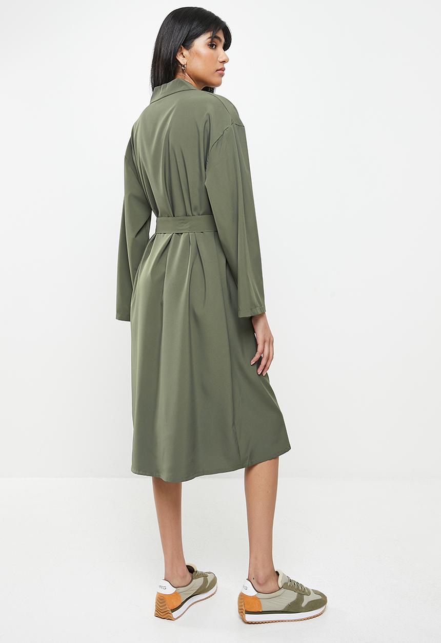 dailyfriday - Belted shirt dress - khaki