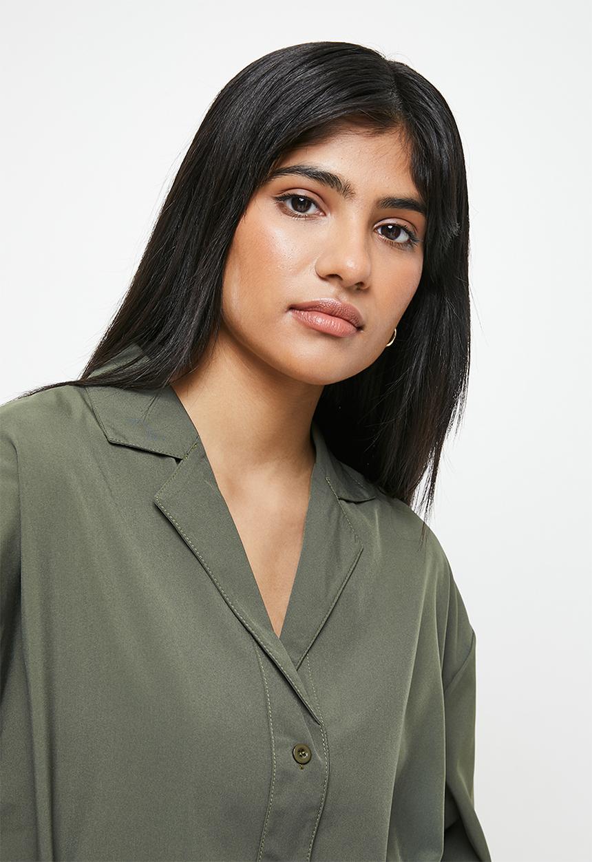 dailyfriday - Belted shirt dress - khaki
