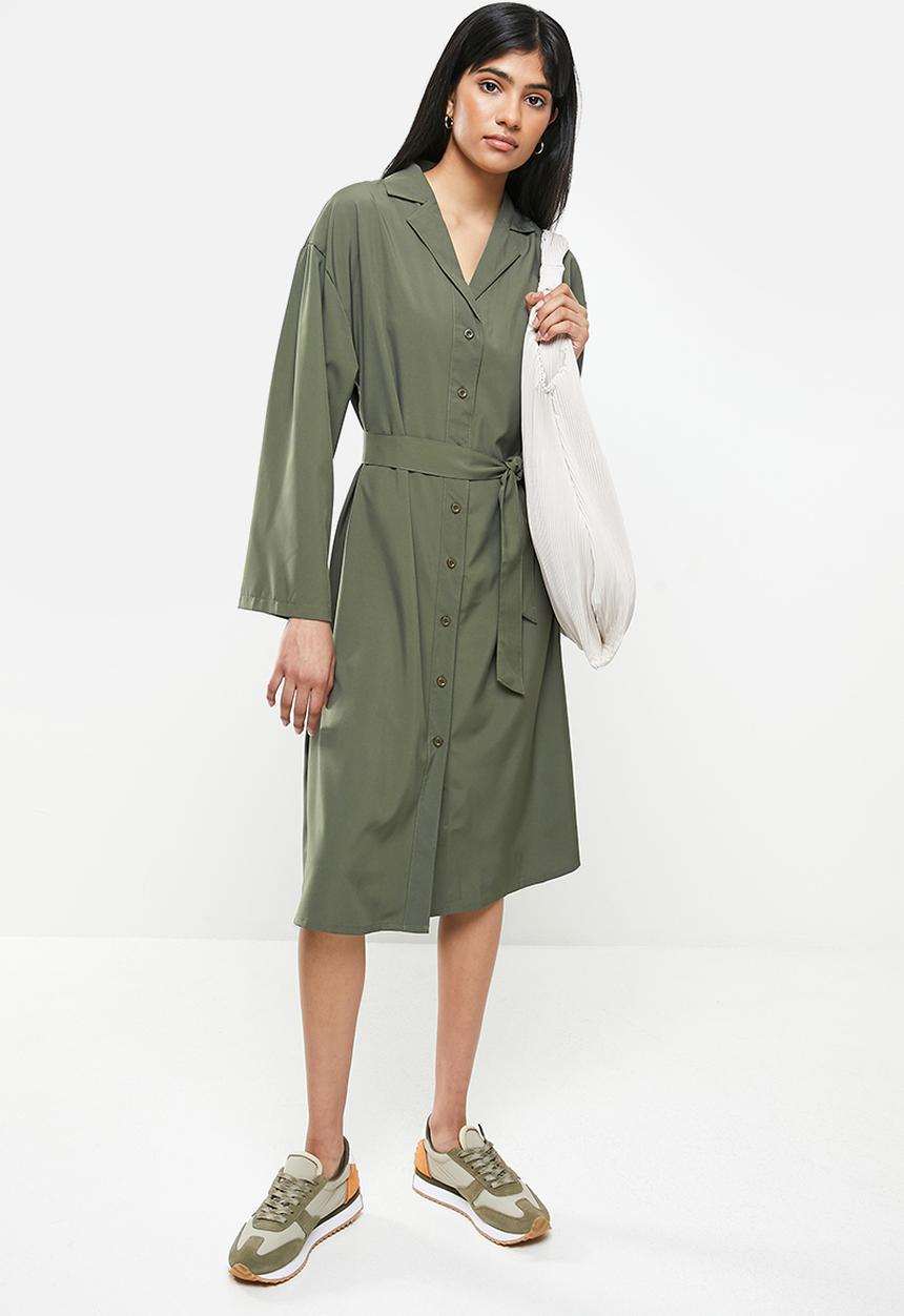 dailyfriday - Belted shirt dress - khaki
