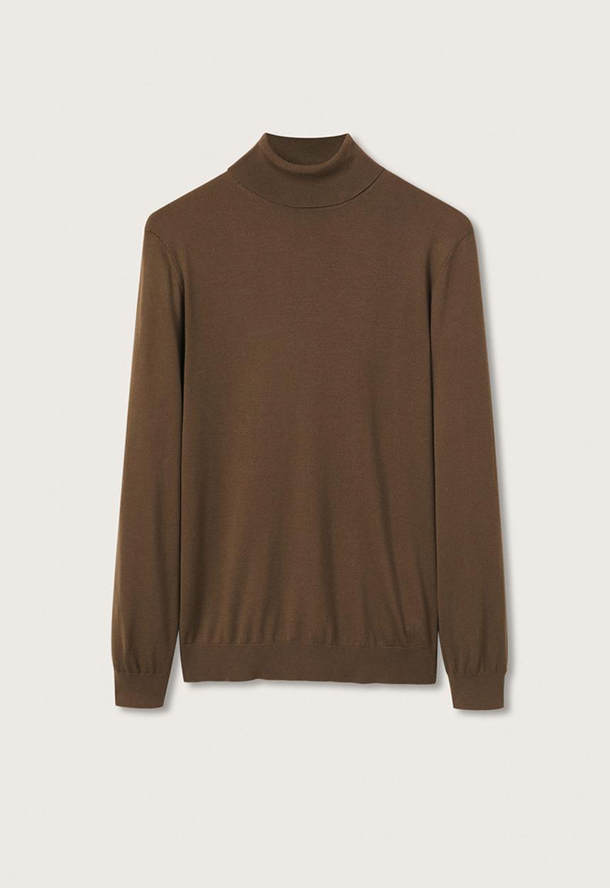 MANGO - WillyT Wool Poloneck Knitwear - Brown
