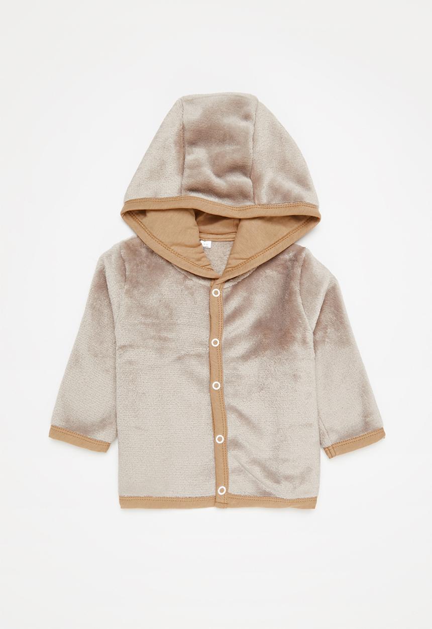 Pop Candy - Boys button thru sherpa jacket - mushroom