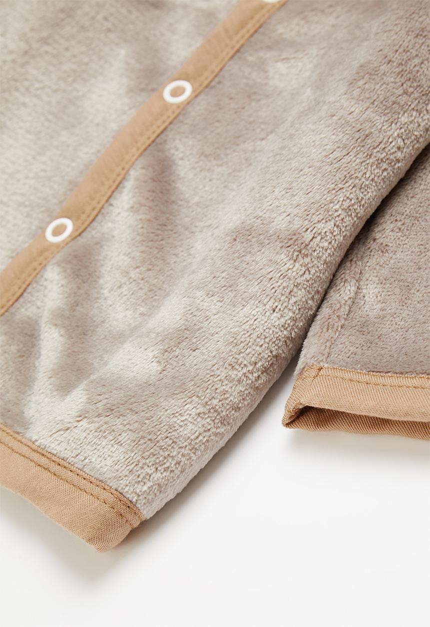 Pop Candy - Boys button thru sherpa jacket - mushroom