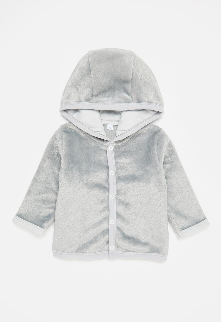 Pop Candy - Boys button thru sherpa jacket - silver