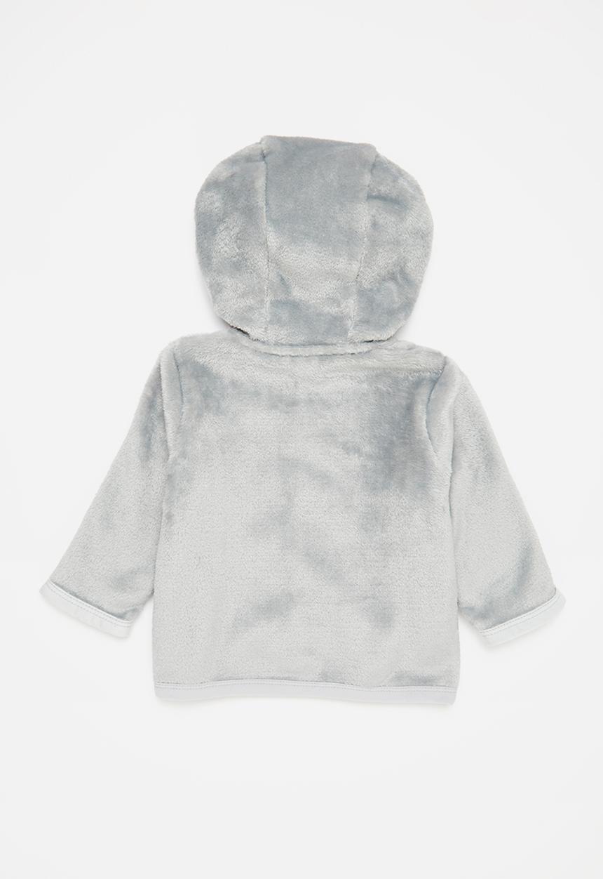 Pop Candy - Boys button thru sherpa jacket - silver