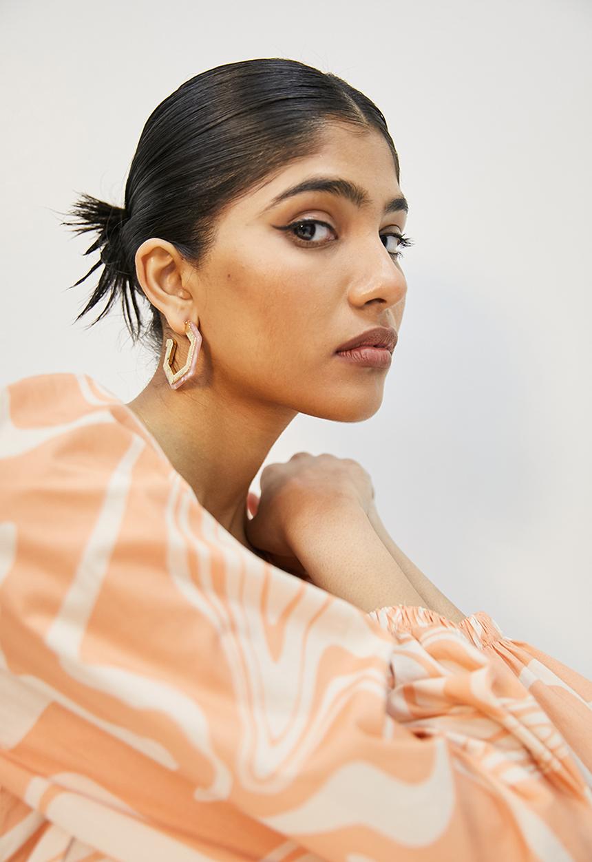 Superbalist - Hexagon shape earrings - pink