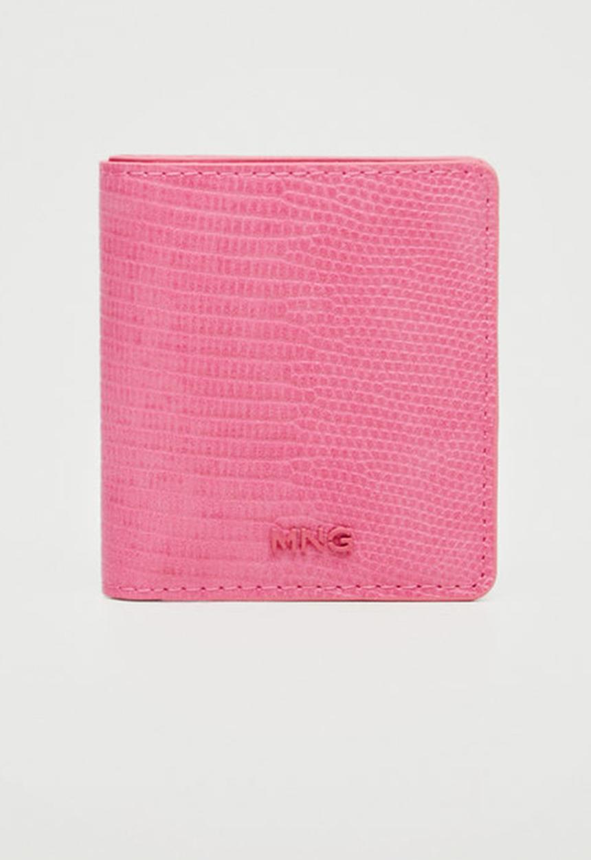 MANGO - Snake effect wallet - fuchsia