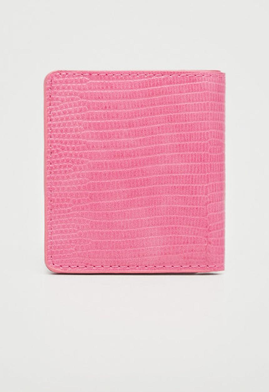 MANGO - Snake effect wallet - fuchsia
