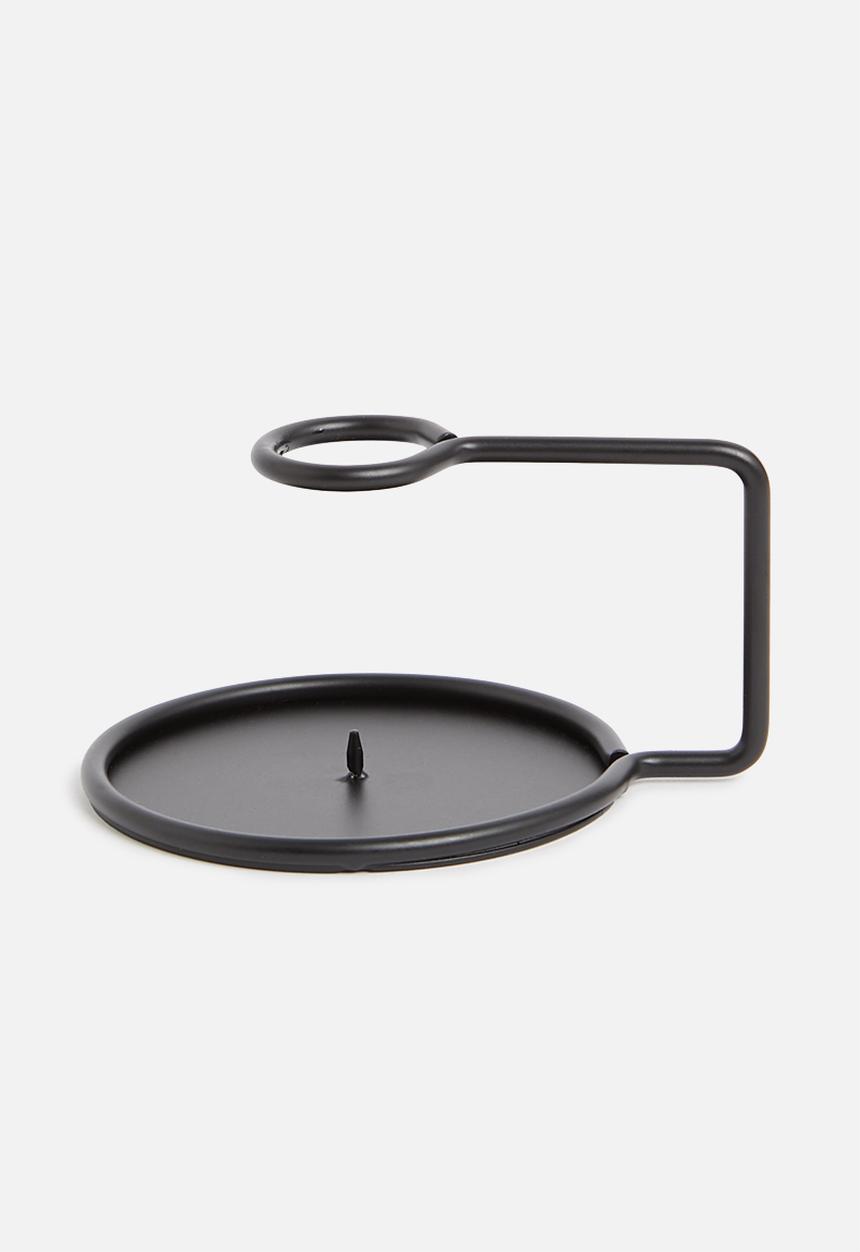 Sixth Floor - Devan metal candle holder - black