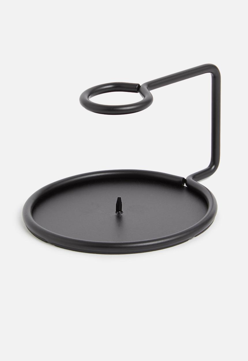 Sixth Floor - Devan metal candle holder - black