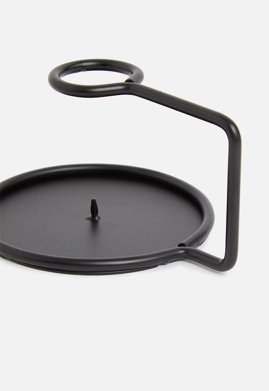 Sixth Floor - Devan metal candle holder - black