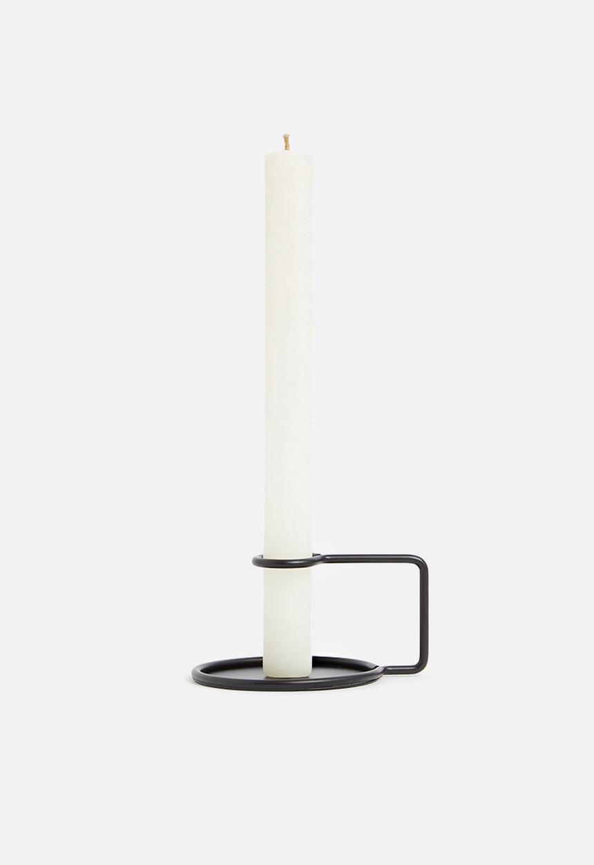 Sixth Floor - Devan metal candle holder - black
