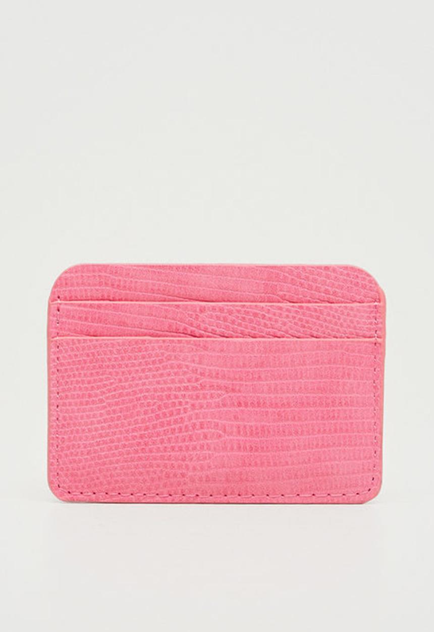 MANGO - Snake effect cardholder - fuchsia
