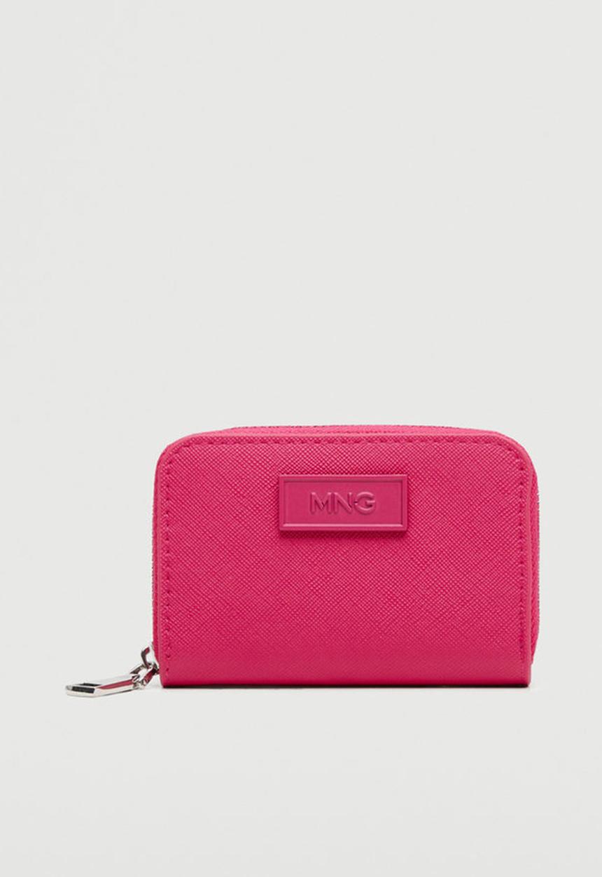 MANGO - Logo coin purse with zip - fuchsia
