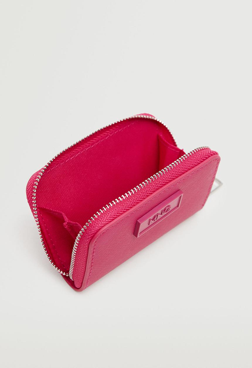 MANGO - Logo coin purse with zip - fuchsia