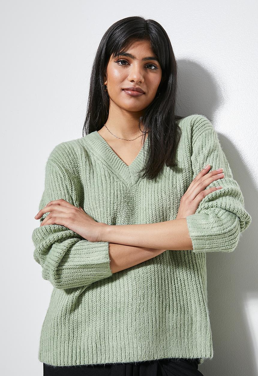 Superbalist - V-neck pull over - sage