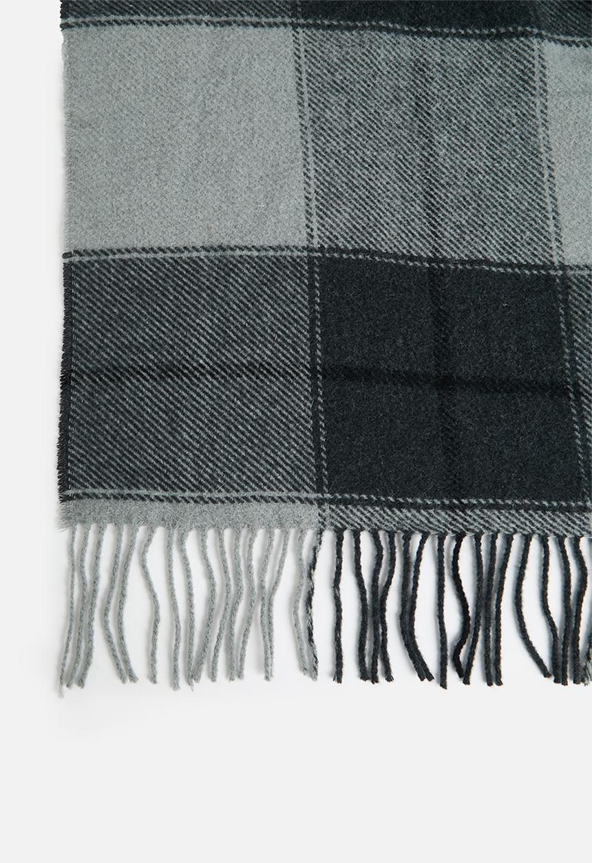 Linen House - Wool check throw - black & grey