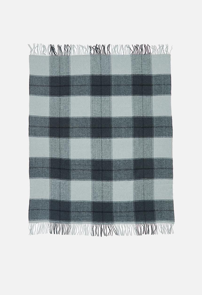 Linen House - Wool check throw - black & grey