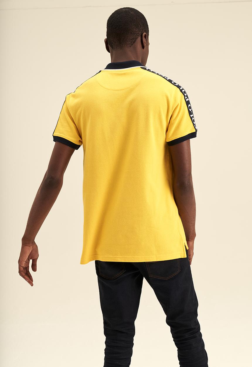 POLO - Mens taped big pony short sleeve golfer - sulphur