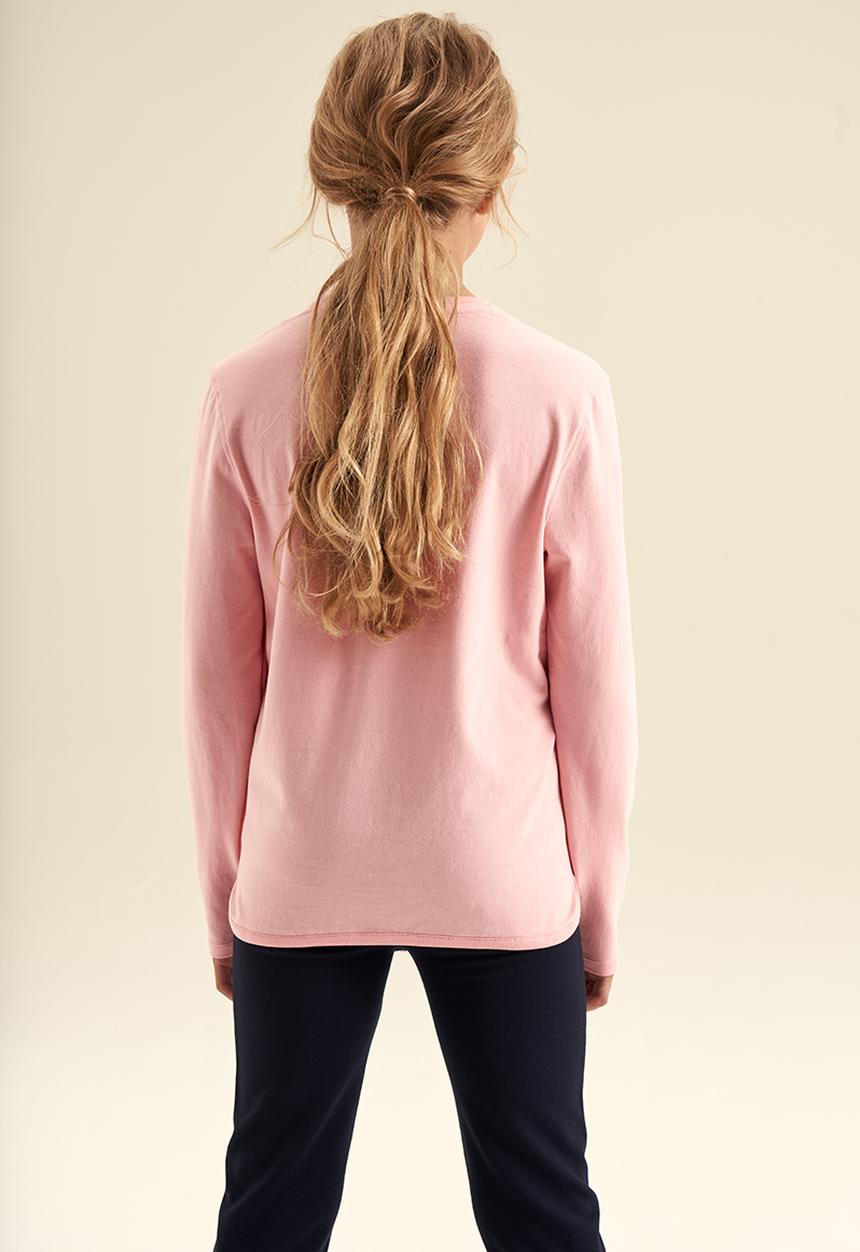 POLO - Girls long sleeve printed tee - pink