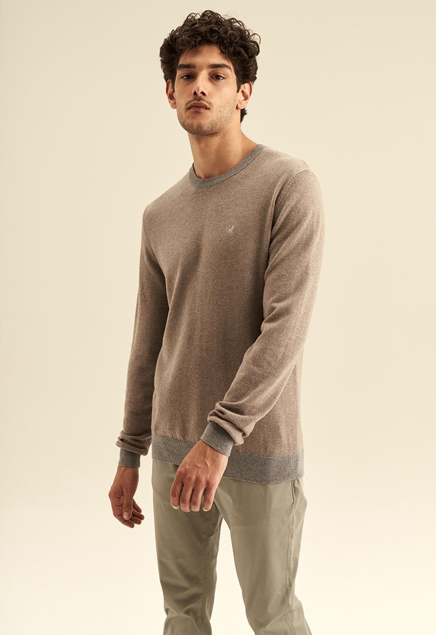 POLO - Textured long sleeve knitwear - camel