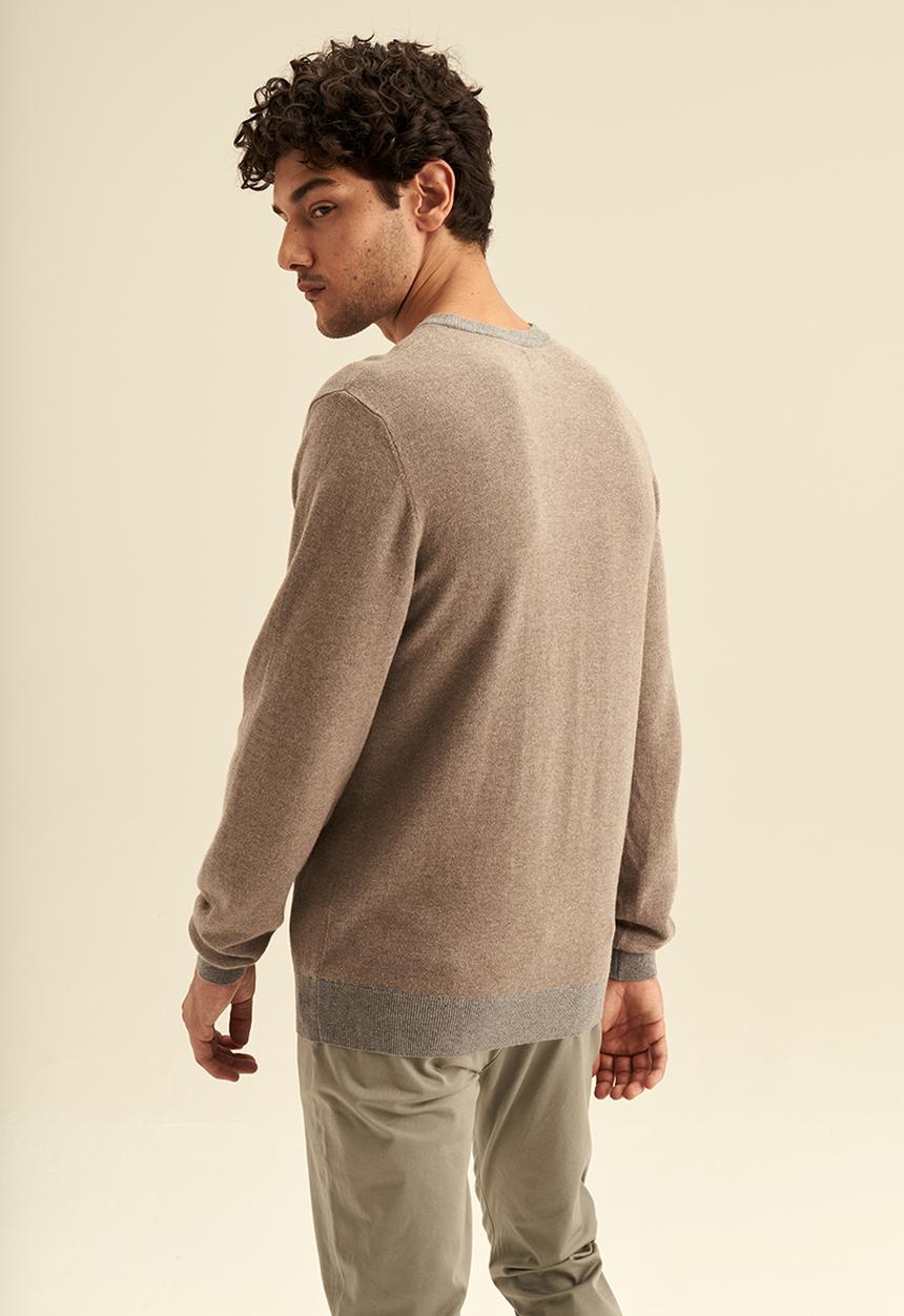 POLO - Textured long sleeve knitwear - camel