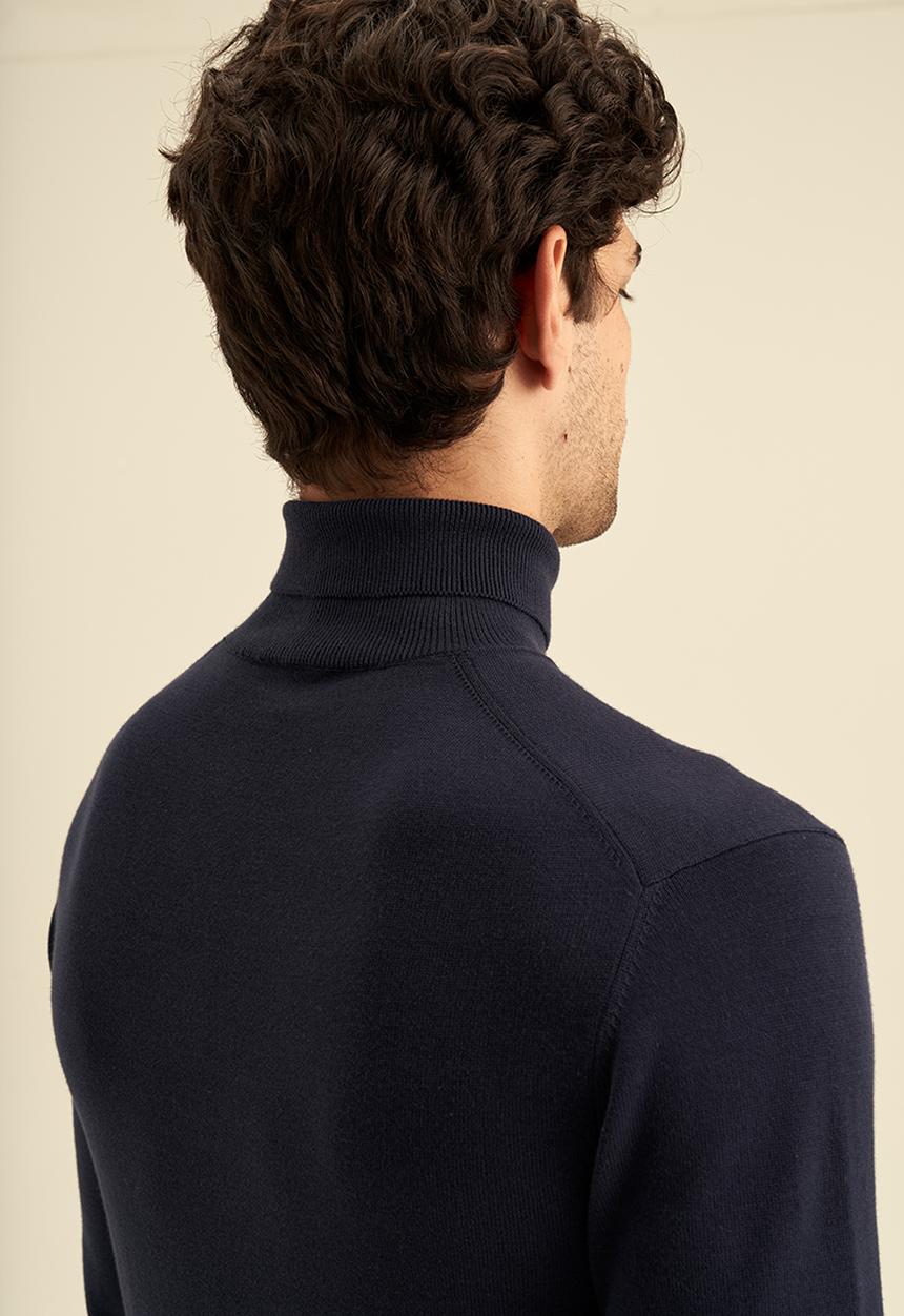 POLO - Men rollneck knitwear - navy