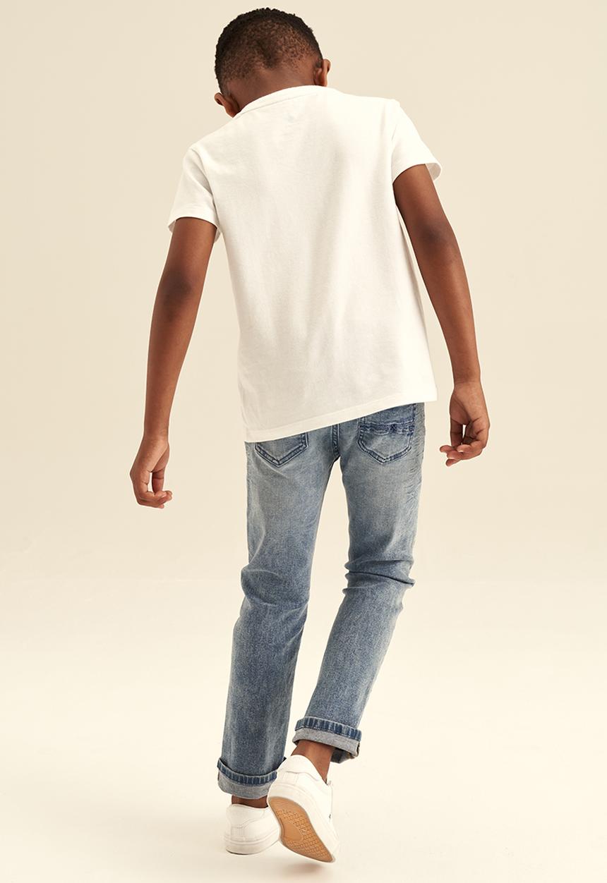 POLO - Boys pjc distressed slim fit jean - medium wash