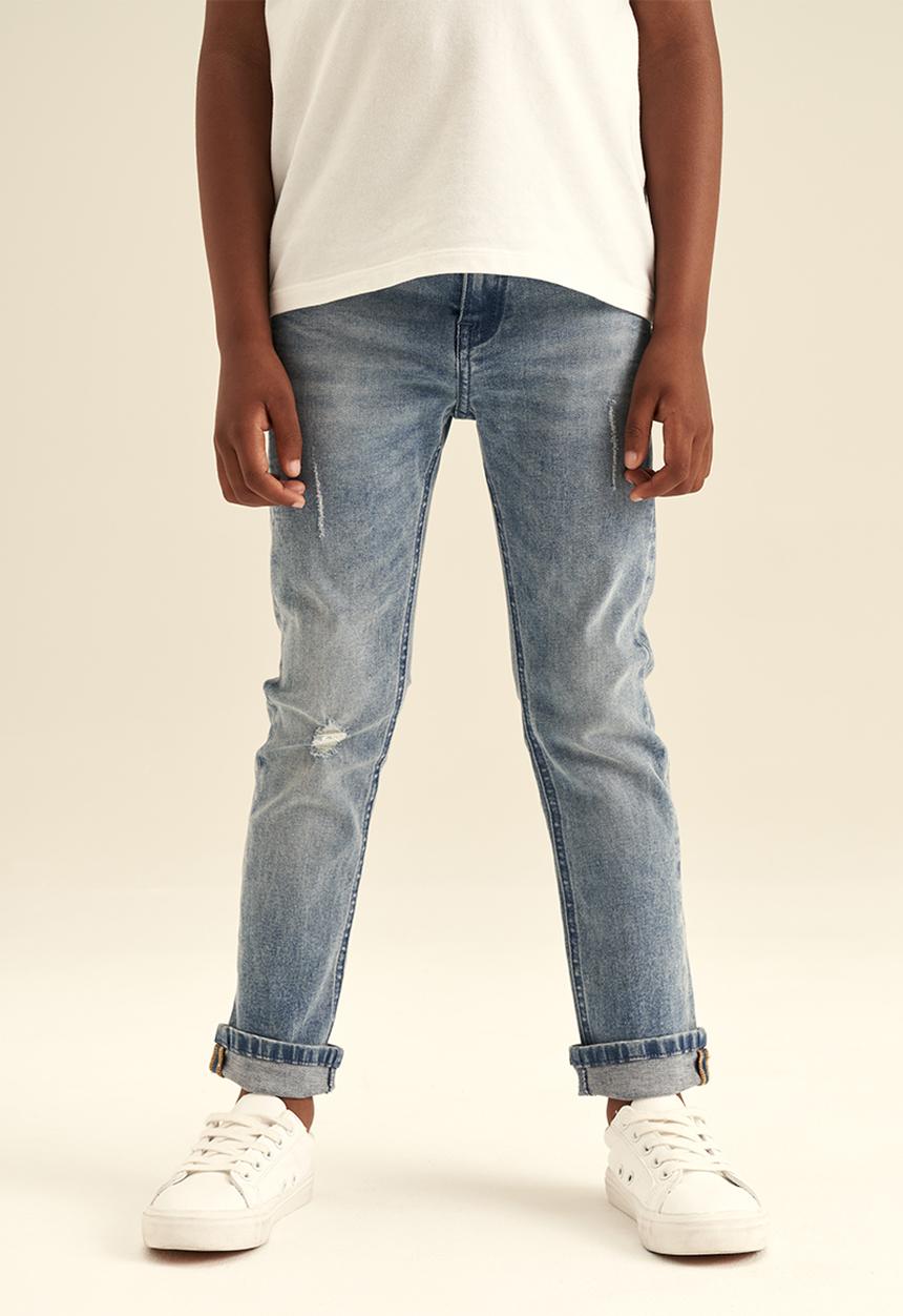 POLO - Boys pjc distressed slim fit jean - medium wash
