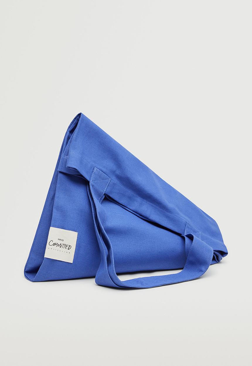MANGO - Cotton shopper bag - vibrant blue