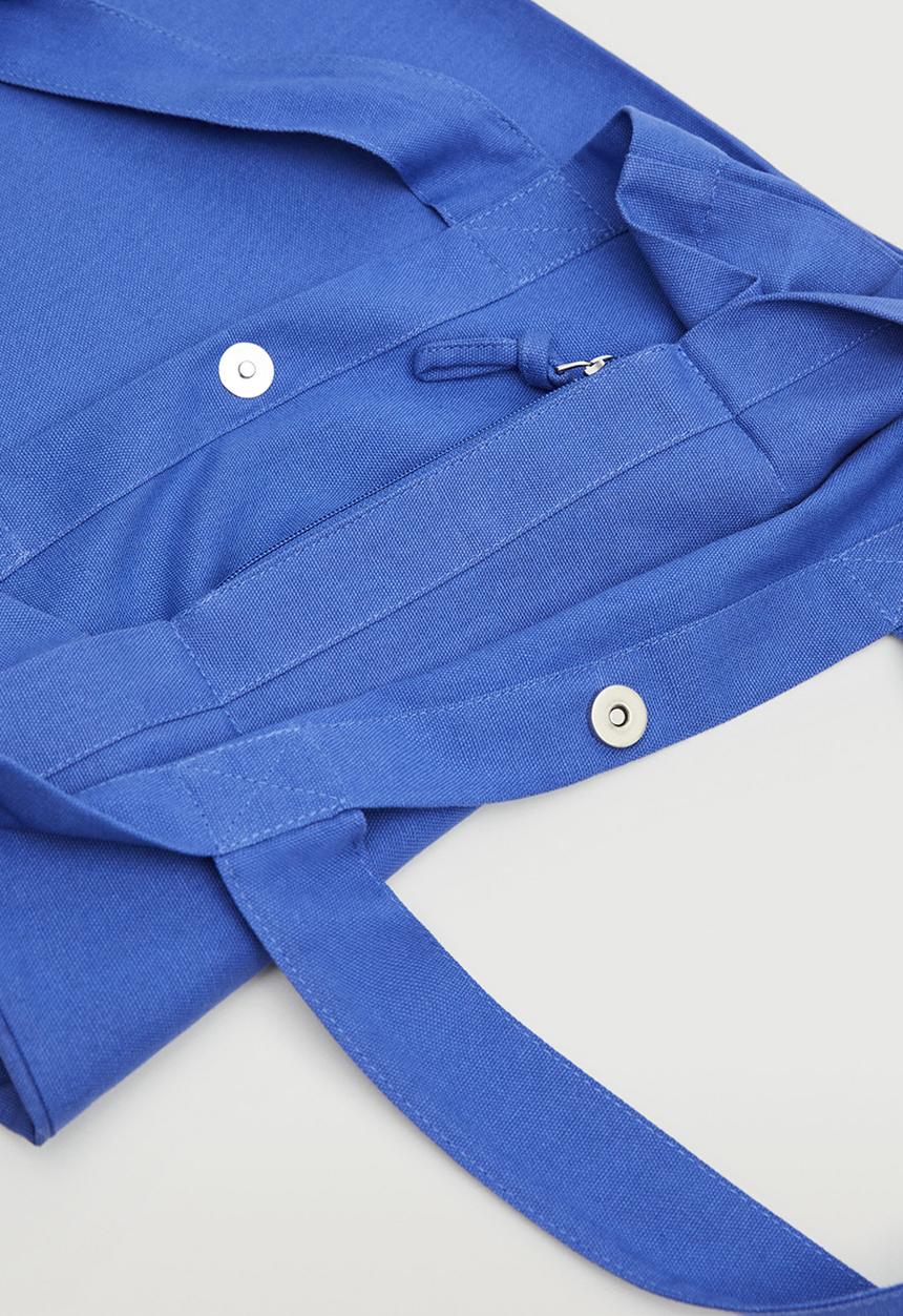 MANGO - Cotton shopper bag - vibrant blue