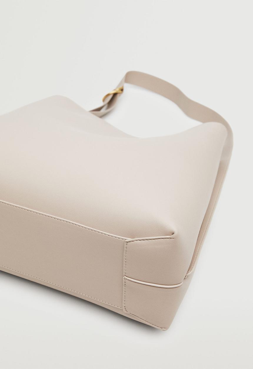 MANGO - Bucket bag - light beige