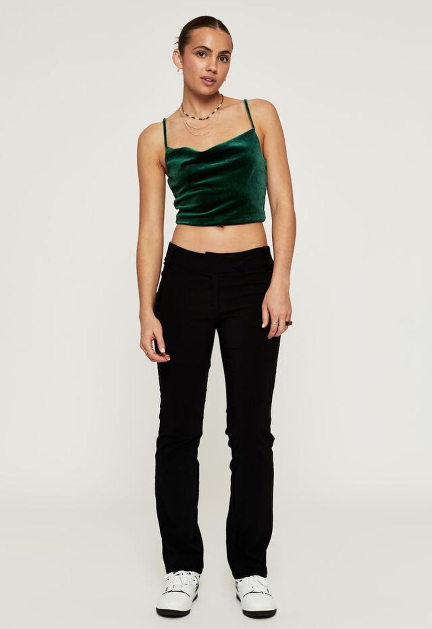 Supré  - Izy velvet cowl neck top - emerald green